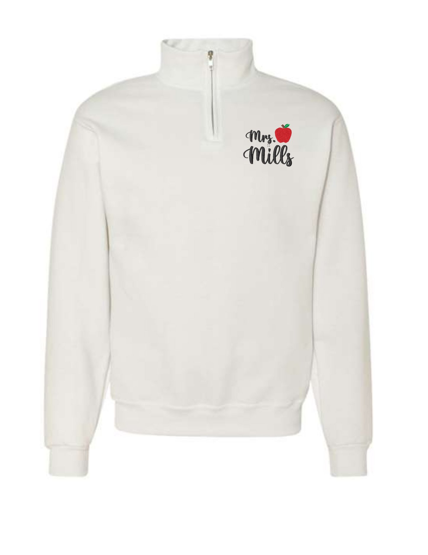 Custom Embroidered Teacher Quarter Zips(Apple)