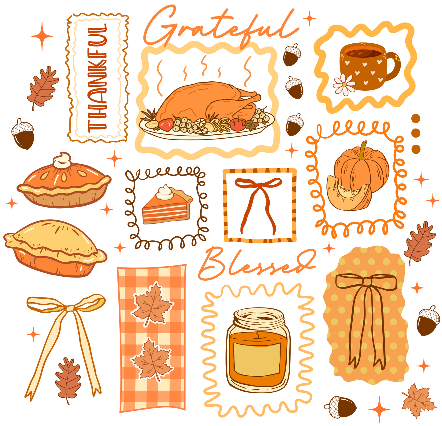 Grateful • Thankful • Blessed Thanksgiving Tee