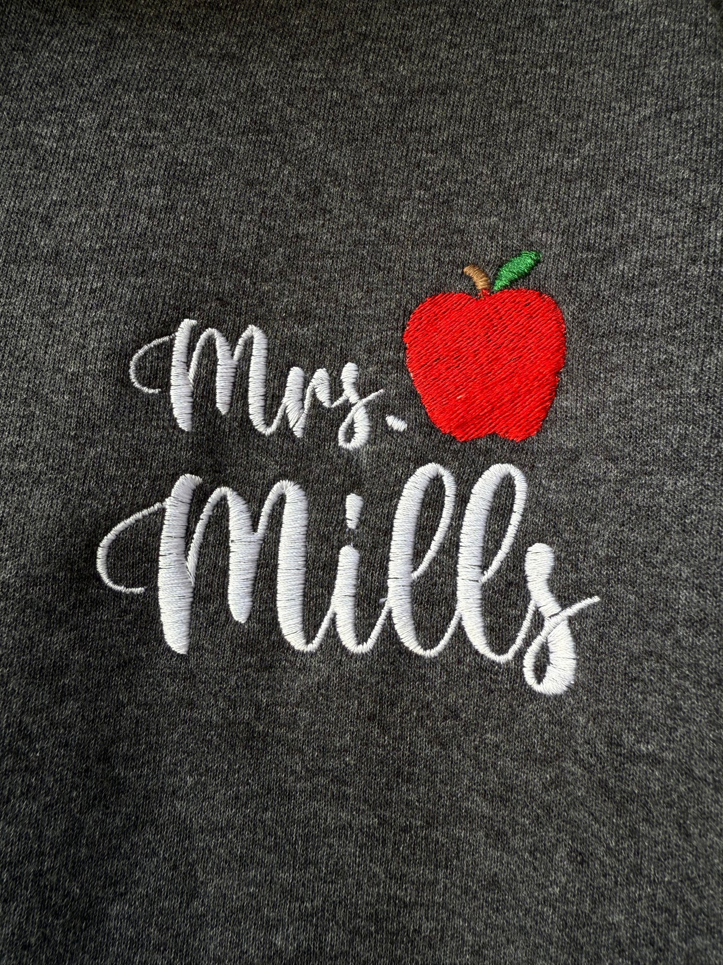 Custom Embroidered Teacher Quarter Zips(Apple)