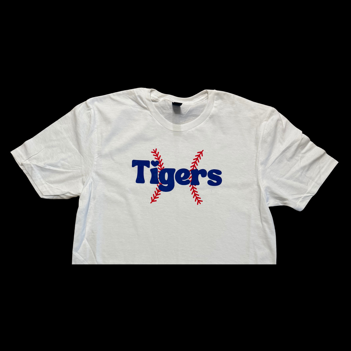 Tigers White Baseball Seam Tshirt