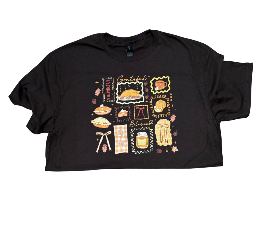 Grateful • Thankful • Blessed Thanksgiving Tee